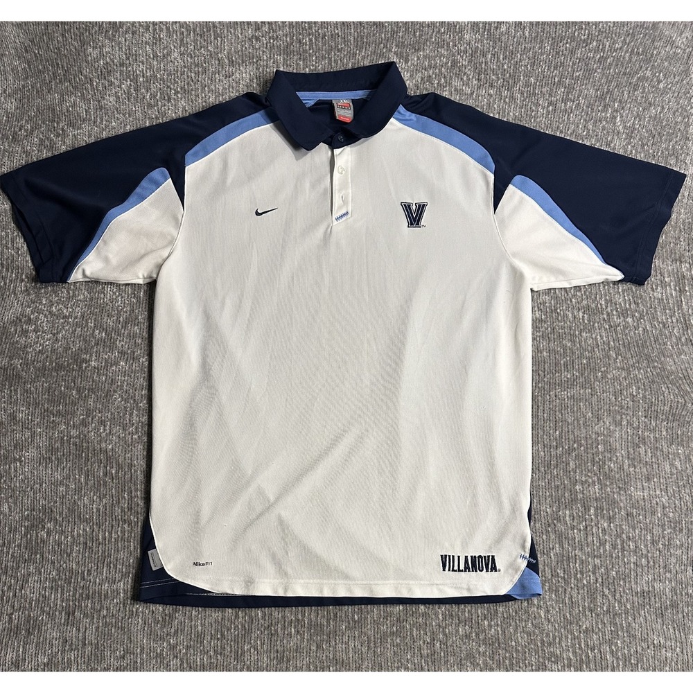 Vintage Villanova Polo Shirt Mens 2XL White Wildcats NCAA Basketball Nike Y2K
